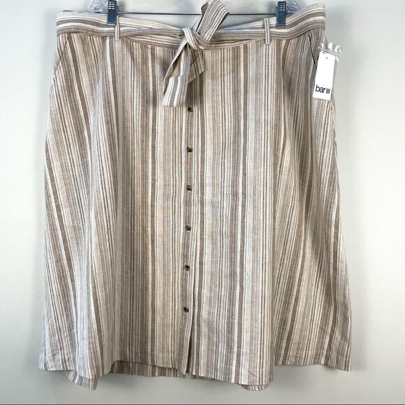 Bar III Linen Cotton Blend Skirt Size 20W NWT Coastal - Picture 2 of 10